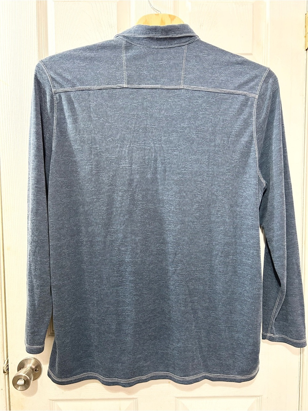 Tommy Bahama Men’s 2XLT Long Sleeve Polo Shirt Blue Gray Striped Big Tall - Picture 2 of 6